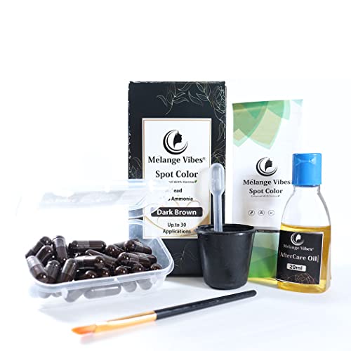 Melange Vibes- Eyebrow Henna Pack for Spot Coloring professional Eyebrow Tinting Kit for Root Touch Up with Excellent Color- Easy to Use Henna for Eyebrows – (Dark Brown)