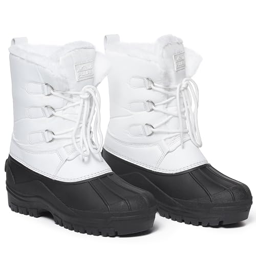 Image of POLAR Mens Muck Lace Up Short Nylon Winter Snow Rain Lace Up Casual Duck Boots