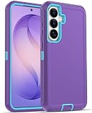 Jelanry for Samsung Galaxy S26 Rugged Series Case -Purple, Heavy Duty Shockproof Tough Bumper Dual-Layer Hybrid Protection Cover w/Port Anti-Dust/Scratch Phone Cases for Galaxy S26 5G 6.3'' Men Women