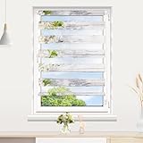 Allesin Doppelrollo ohne Bohren, Duo Rollos für Fenster lichtdurchlässig und verdunkelnd,...