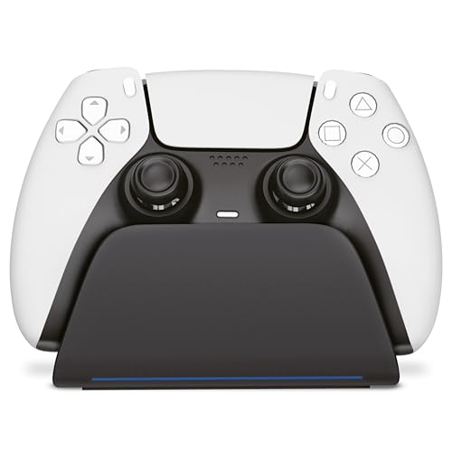 Geekhome - PS5 Controller Ladegerät - RGB Ladestatusanzeige - Passgenaues Design - Wandhalterung PS5 Hänger, USB Ladekabel - Ladestation für Dualsense & Dualsense Edge Gamepads - Fast Charge