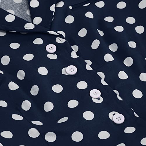 Image of 1950s Dresses for Women Vintage Rockabilly Retro Short Sleeve Tie Midi Dress Cocktail Party Evening Prom Gown