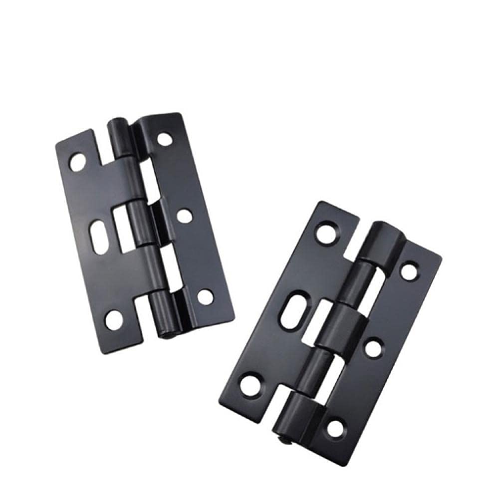 Sybnikolf One Color Door Hinges 10Pcs 3 Inch Three Fold Six Hole Iron Bending Hinge With Adjusting Hole Flat Opening Dual Purpose