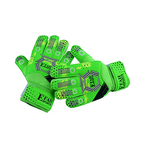 EFAH SPORTS Football Goalkeeper Gloves For kids Boys Children Youth Soccer Goalie Goalkeeping Glove with Strong Grip Palms (Size 5 - Image 4