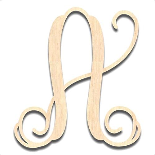 Back40Life - Precision Cut Vine Wood Monogram Letter - 13-inch Unfinished LC-01 Parent (A)