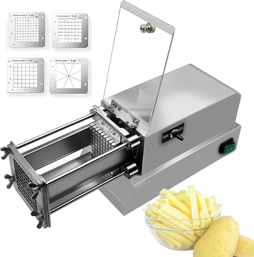 Commercial French Fry Cutter, Heavy Duty Potato Slicer With 4 Blade, Electric Potato Cutter Stainless Steel Professional For Commercial, Home Use & Cucumbers, Carrots, Sweet Potatoes