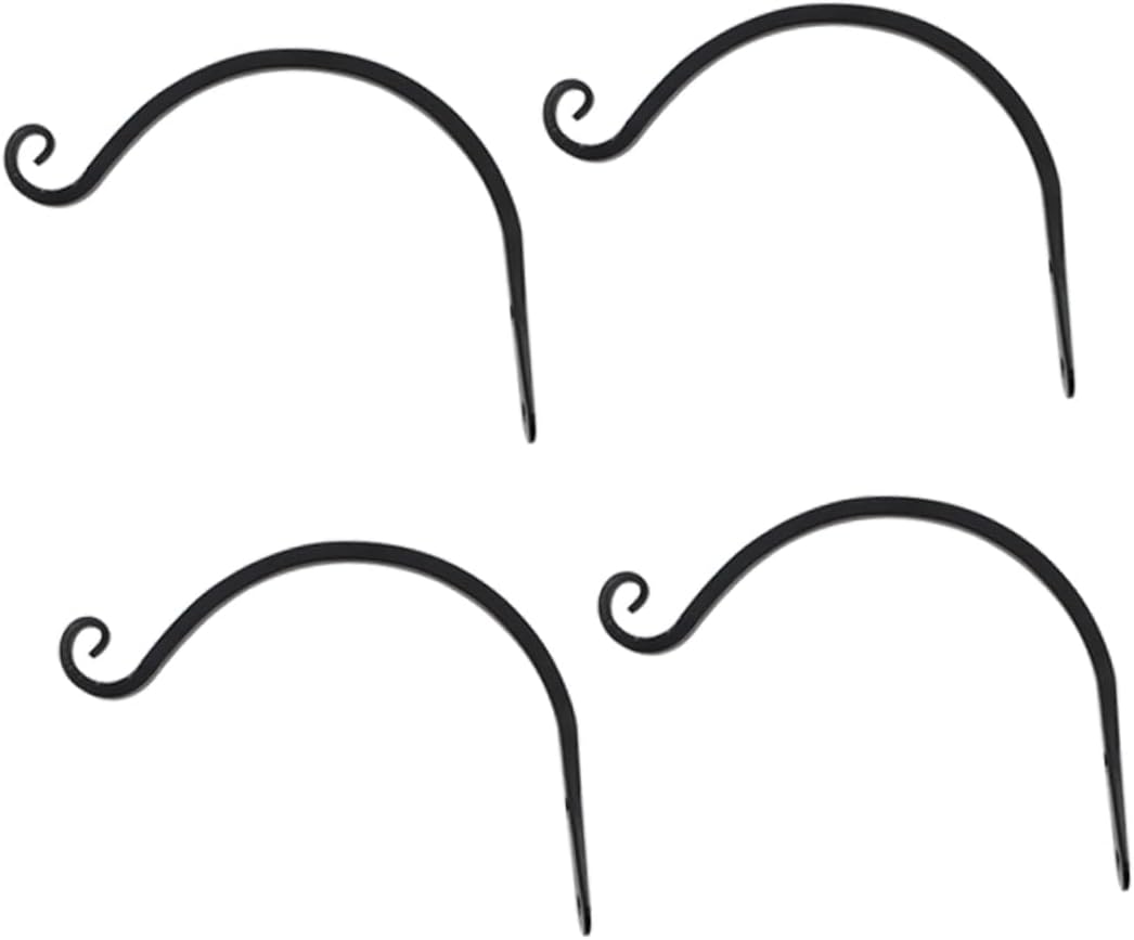 Toyvian 4pcs Modern Wall Hanging Flower Basket Heavy Duty Planter Pot Hook Outdoor Balcony Hanging Plant Hook