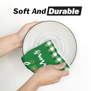 Artoid mode buffalo plaid shamrock st patricks day kitchen towels dish towels 18×26 inch farmhouse spring decoration hand towels set of 4  urban country home decor