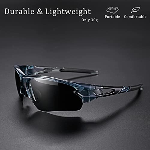 ROCKBROS Lunettes de Soleil Sport, Cyclisme Lunette Photochromiques pour Vélo VTT Pêche, Verres Transparents en PC Anti-UV400 Ultra-léger Unisexe - Image 7
