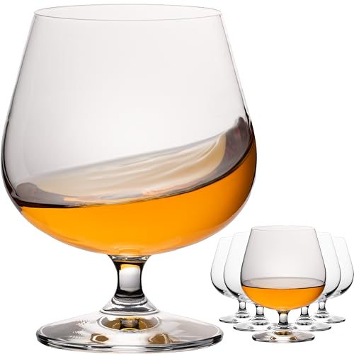 IMPERIAL glass Cognacgläser 480ml 6er Set Cognac Schwenker aus Crystalline Glas bauchige Weinbrandschwenker spülmaschinenfest