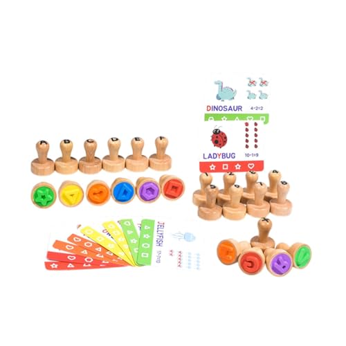 TTETTZ Número de Alfabeto de Madera Regalos de Sello Números 0-9 para 3 4 Niñas de Niños de 5 años
