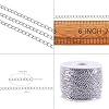 Pandahall 82 Feet/25M Soldered 304 Stainless Steel Curb Chains 4x3x0.6mm Stainless Steel Color Plated for Jewelry Making #5