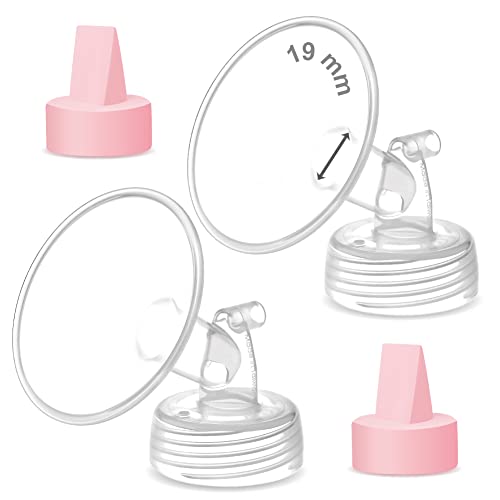 Image of Maymom Pump Part Compatible with Spectra/Ameda Luna Pumps, Syngery Gold; Incl Wide Mouth Flange 19 mm Valve; Not Original Spectra Flange; Replaces Spectra S1 S2, Plus Shield, Pump Parts, Accessories