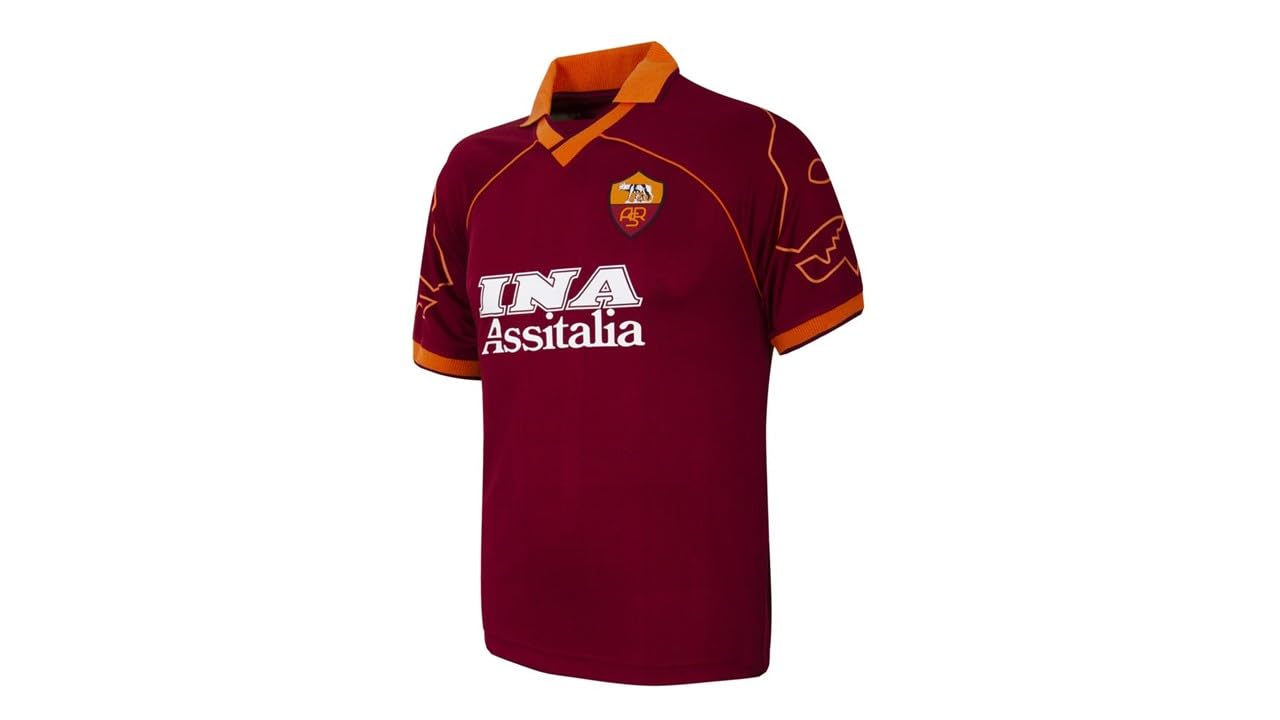 AS Roma As Roma 1999-00 Retro Football Shirt T-Shirt Unisex - Adulto (Pacco da 1)