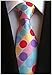Elfeves Men's Colorful Rainbow Polka Dots Ties Fashion Silk Bridegroom Wedding Neckties