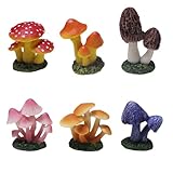 【神話広場】 ミニ きのこ 茸 庭 ガーデン オブジェ 置物 彫刻 装飾 インテリア カラフル 6個 セット