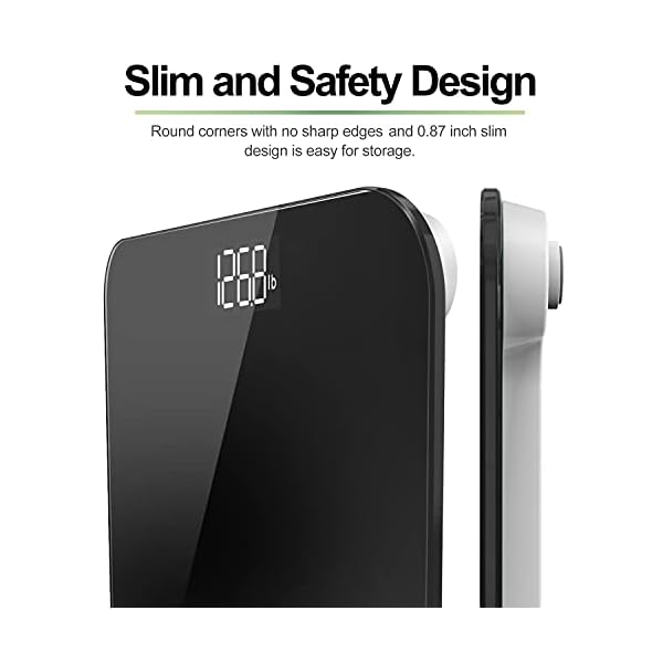 RENPHO-Digital-Bathroom-Scale-Highly-Accurate-Body-Weight-Scale-with-Lighted-LED-Display-Round-Corner-Design-400-lb-Black RENPHO Digital Bathroom Scale, Highly Accurate Body Weight Scale with Lighted LED Display, Round Corner Design, 400 lb, Black-Core 1S