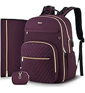 MOMUVO Diaper Bag Backpack, Quilted Baby Bag with Changing Pad & Stroller Straps & Pacifier Case,...