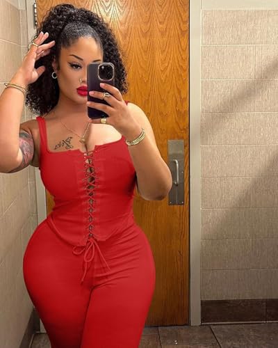 Image of 2 Piece Sets for Women Sexy Ribbed Crop Tops High Waist Bodycon Capri Pants Womens Summer Outfits Clubwear