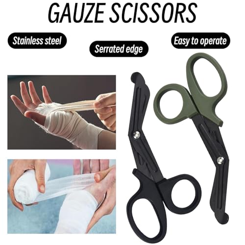 2 Stück Medizinische Verbandschere,Verbandschere,Rettungsschere,Verbandsschere,Emt- Und Trauma-Scheren,Rostfreier Stahl Verbandscheren Für Krankenschwestern, Medizinstudenten, Notaufnahme,Schwarz+Grün