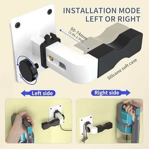 Image of Shark Vacuum Cleaner Wall Mount with Clip Mini Shark Cordless Vacuum Stand Compatible for Shark IX141 IZ562H IZ682H IZ361H IZ462H IZ163H IZ363HT IZ483H and V7 V8 V10 V11 V12 V15 (White+Clip)