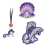 Step by Step Magic Mags „Happy Dolphins Nele“, 3-teilig, 2 Magnet-Applikationen und 1 Anhänger, als Ergänzung für den Schulranzen oder Vorschulrucksack, für Mädchen