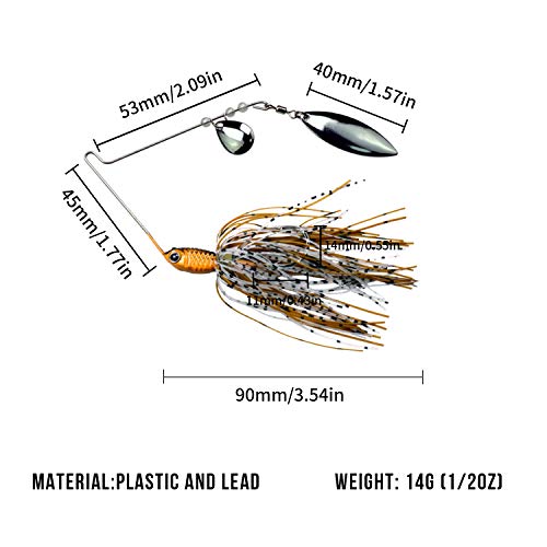 8 Pezzi Esche da Spinning14g Jigs Spinnerbaits Kit...