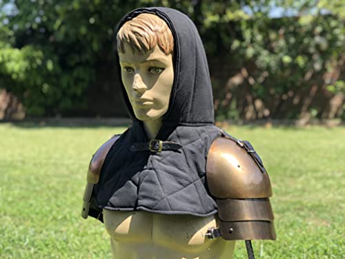 NauticalMart Medieval Pauldron Brass Antique Set Pair Plate Armor Carbon Steel Real Adult Size