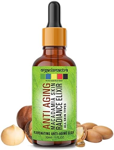 Organix Mantra Anti-Aging Macadamia Radiance Elixir - Nourishing Organic Blend for Glowing, Youthful Skin - 100% Natural Face Care Serum, 30ML