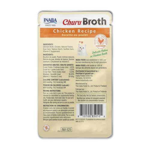 INABA Churu Broth for Cats, Side Dish Pouch, 1.4 Ounces per Pouch, 12 Pouches, Chicken Recipe - image 8