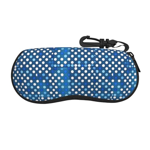 SHuWeiD Funda protectora flexible con patrón de lunares azules, ultraligera, se adapta a la mayoría de gafas, joyas, bolsa de cosméticos, color negro, talla única, Negro, One Size