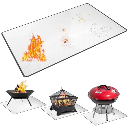 UBeesize 48x40 Grill Mats for Outdoor Grill, Under Grill Mat with 4-Layer Heat-Resistant, Non-Stick, Oil-Proof, Waterproof Outdoor Grill Mat for Charcoal or Gas Grills, Reusable.