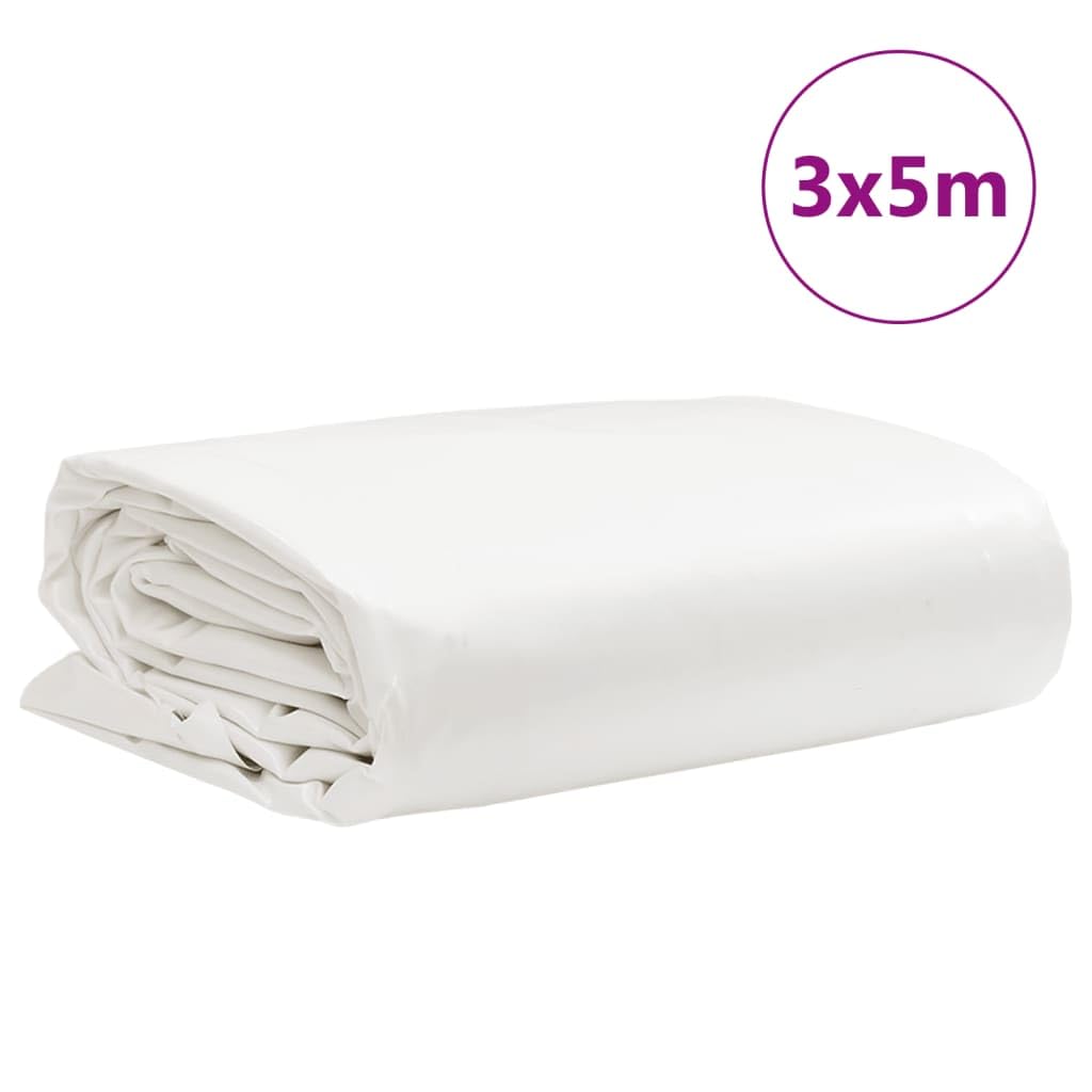 Abdeckplane Weiß 3 x 5 m Canvas mit PVC Beschichtung 650 g m² wetterfest UV schutz regenschutz für Garten pool Auto Fahrrad Anhänger Wintercamping