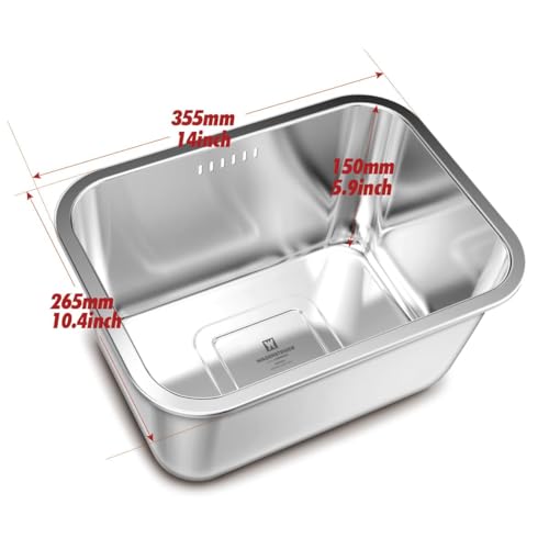 WAGENSTEIGER Portable Stainless Steel Washing-Up Bowl 10L (2.64 Gal), Large Multipurpose Dishpan for Kitchen Sink, Camping & Outdoor Dish Tub (Washing-Up Bowl) - Image 8