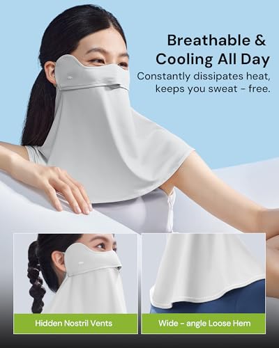 BENEUNDER UV Sun Protection Face Cover/Neck Gaiter Scarf UPF50+ Breathable Cooling for Summer Outdoor Activities Reusable3