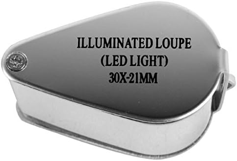 Skycoolwin 30x 21mm Magnifying Glass LED Illuminate Jeweller Loupe