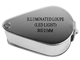 Skycoolwin 30x 21mm Magnifying Glass LED Illuminate Jeweller Loupe