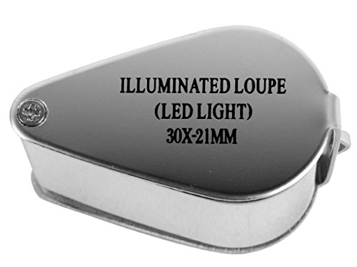 Skycoolwin 30X 21Mm Magnifying Glass Led Illuminate Jeweller Loupe #TOP12