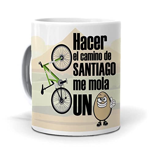 Taza Hacer el Camino de Santiago me Mola un Huevo. Cerámica AAA - 350 ml.