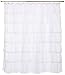 Gee Di Moda Gypsy Luxury Ruffle Bathroom Shower Curtain, 70" x 72", White