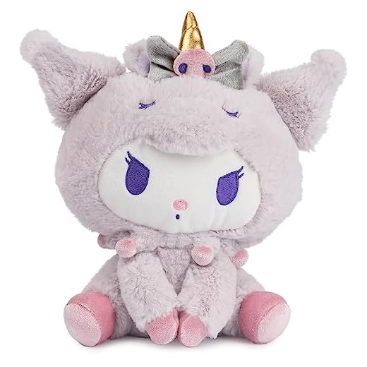 GUND Sanrio Kuromi Unicorn Plush Toy, Premium Stuffed Animal for Ages 1 and Up, Purple, 6”