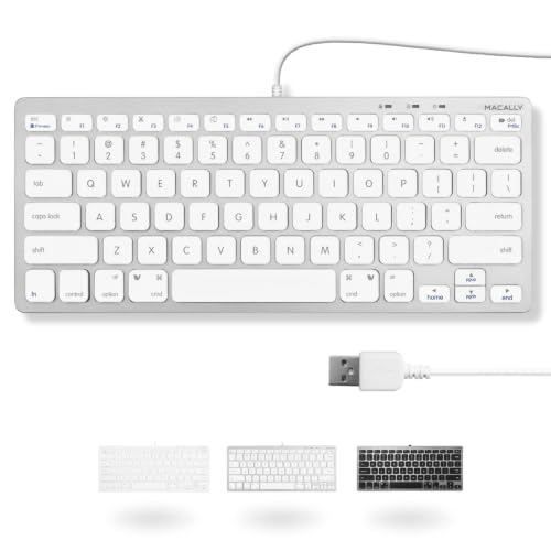 Amazon | MACALLY mac キーボード 有線 コンパクト US配列 mac Windows