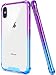 Salawat for iPhone Xs Max Case, Clear iPhone Xs Max Case Cute Gradient Anti Scratch Slim Phone Case Cover Reinforced TPU Bumper Shockproof Protective Case for iPhone Xs Max 6.5inch 2018 (Blue Purple)