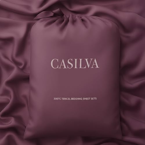 CASILVA Eucalyptus Sheets - Infused with Silver for Anti-Odor, Softer Than Silk Fibers, More Cooling Than Cotton - Perfect for Hot Sleepers & Sensitive Skin - 100% Tencel Lyocell - Queen Sheet Set