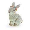 Bestpysanky floral adorned white bunny elegant decorative figurine  urban country home decor