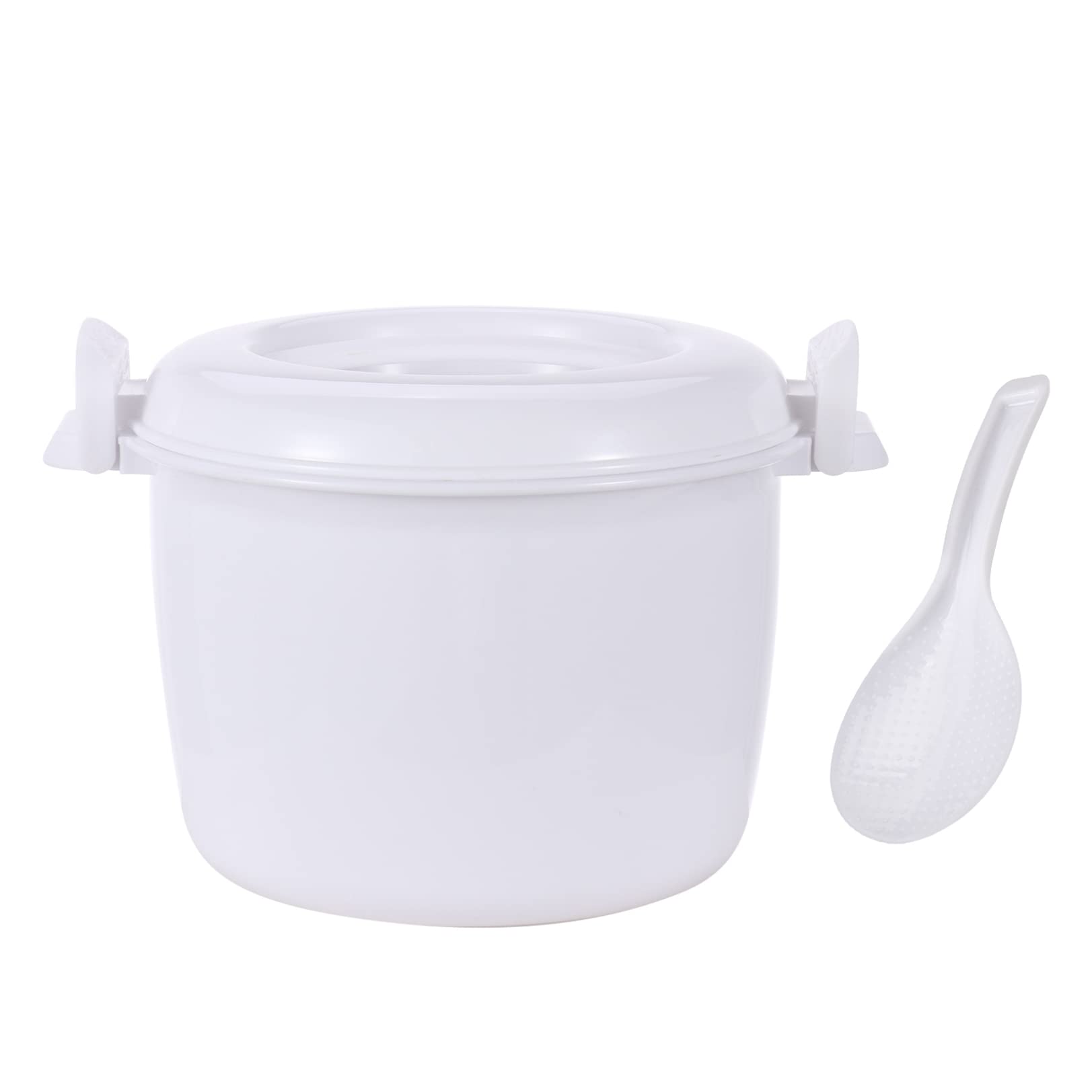 renvena 2 6L Microwave Oven Rice Cooker Insulation Lunch Box Steamer Cooker with Lid White Small One Size