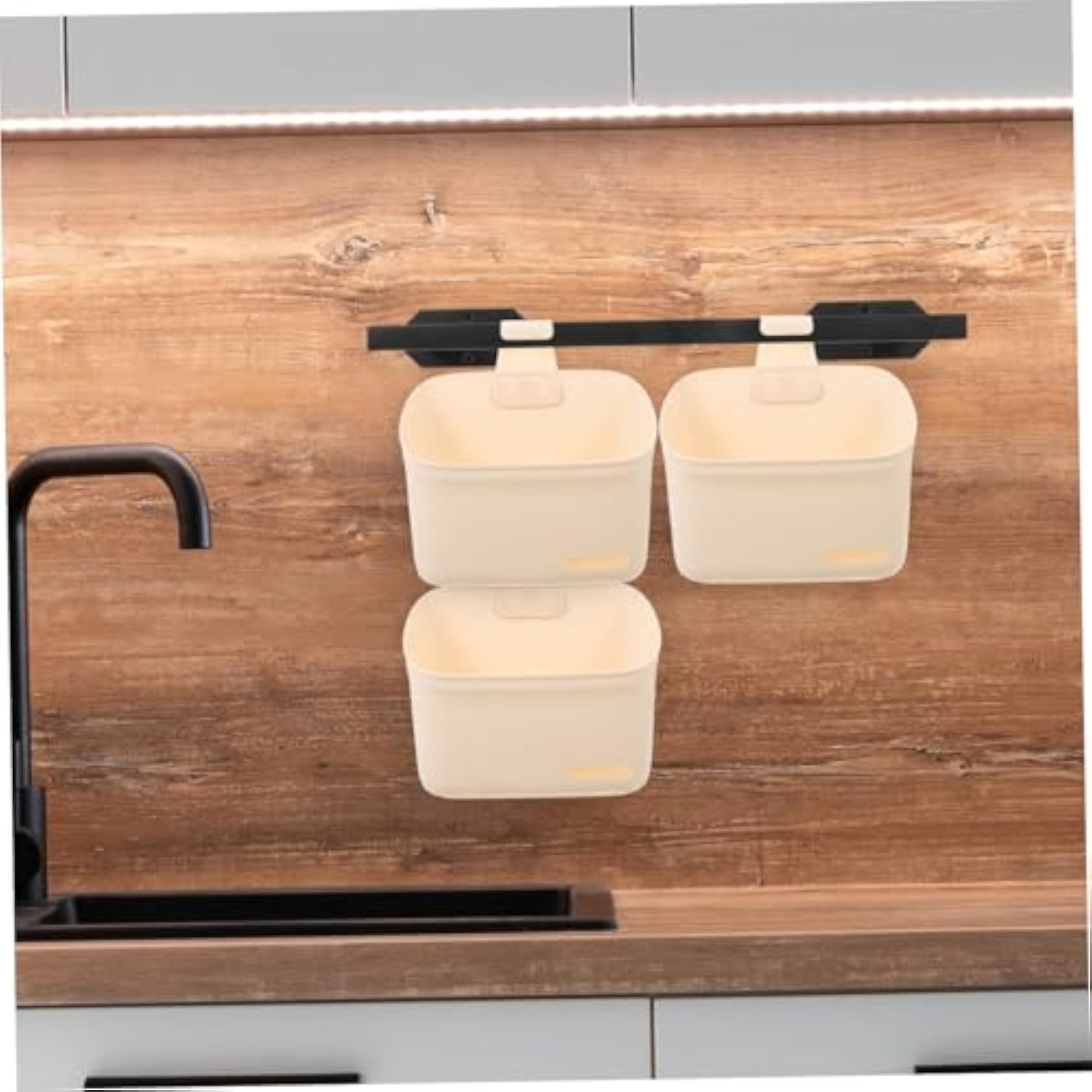 3pcs Plastic Hanging Shower Basket: Bathroom Organizer Bin
