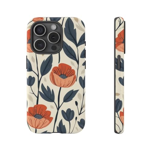 Coque rigide brillante iPhone 15 Pro aux finitions premium et fleurs