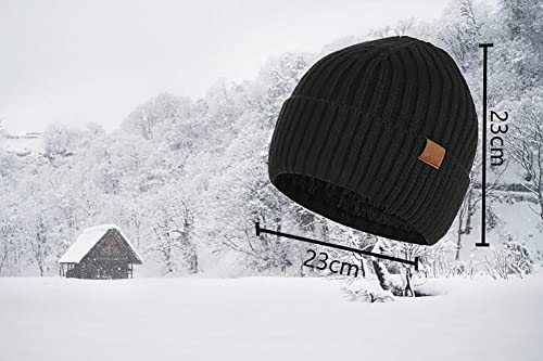 Winter Beanie Hat Scarf Touch Screen Driving Gloves for Men Women Ribbed Knit 3 in 1 Set4