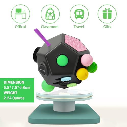 Fidget Cube À 12 Faces - Cube Anti Stress Fidget Toys Adultes Fidget Antistress Jouet Pour Tous